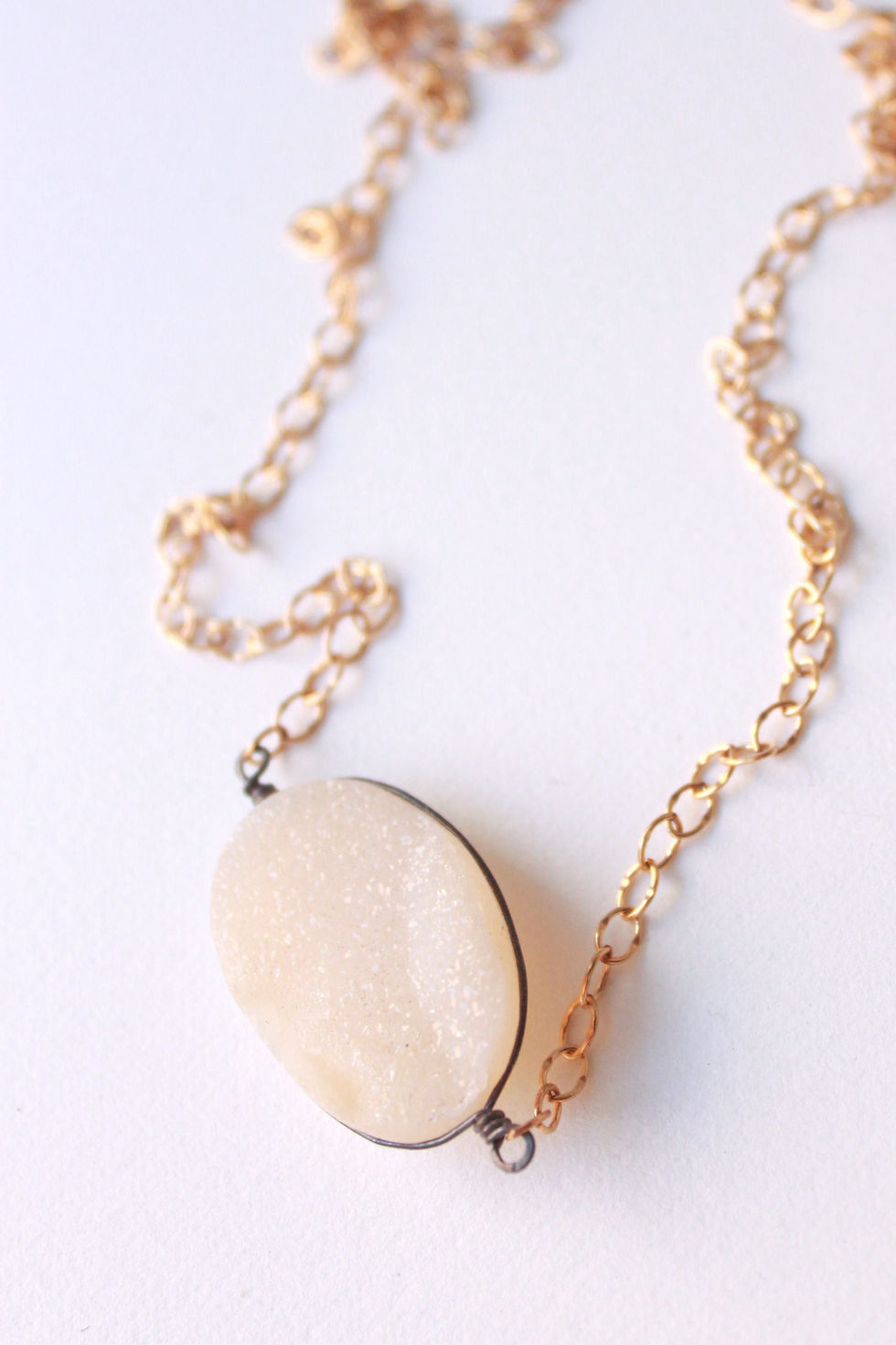 Thumbnail: Sterling Side Twist Druzy on Gold