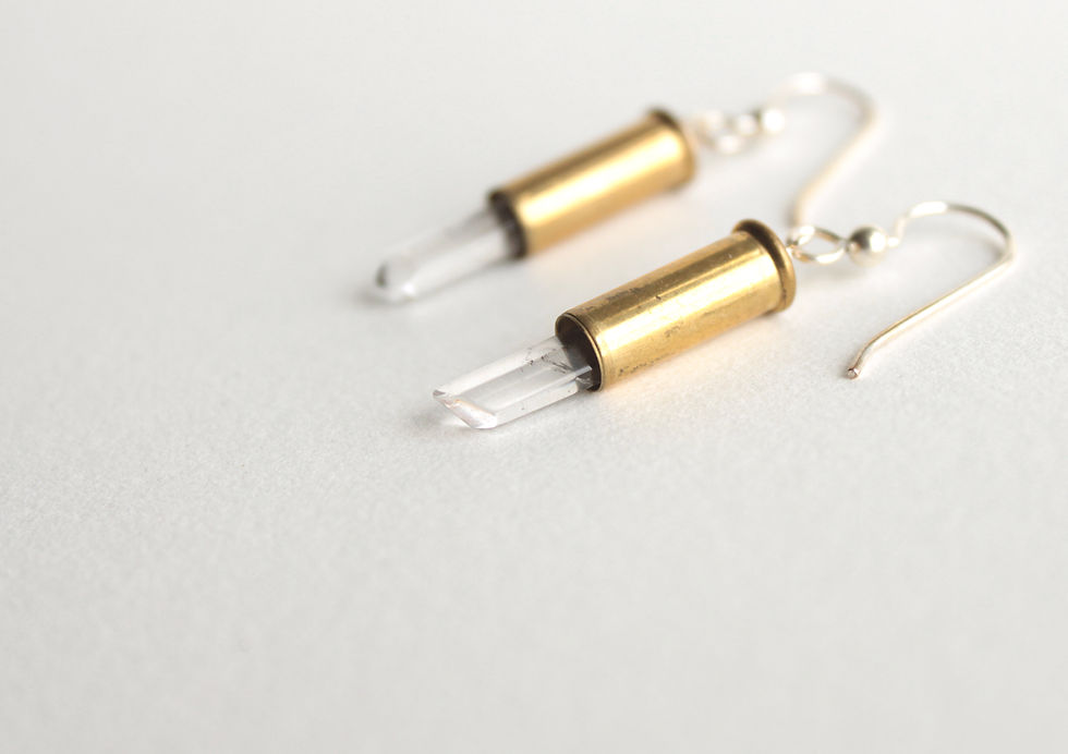 Thumbnail: Shortie Impacted Crystal Earrings