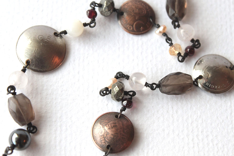 Thumbnail: Smoky Coined Traveler's Necklace