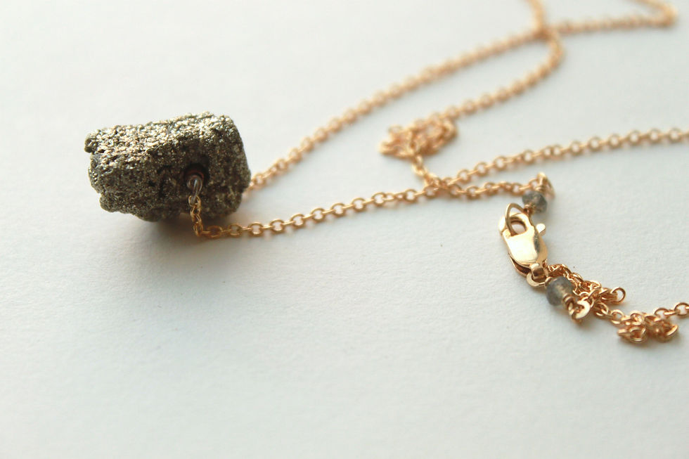 Thumbnail: Sweet Pyrite Pendant on Gold Necklace
