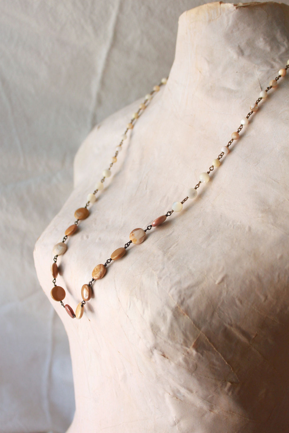 Thumbnail: Mother of Pearl & Yellow Jasper Necklace