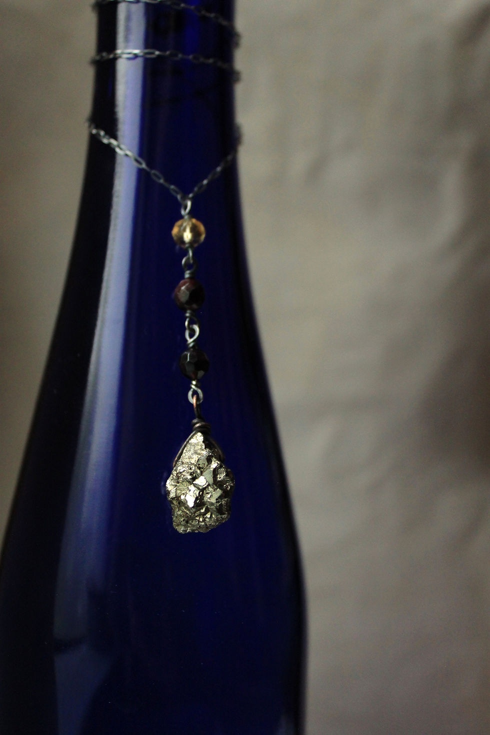Thumbnail: Pyrite & Garnet Y Necklace