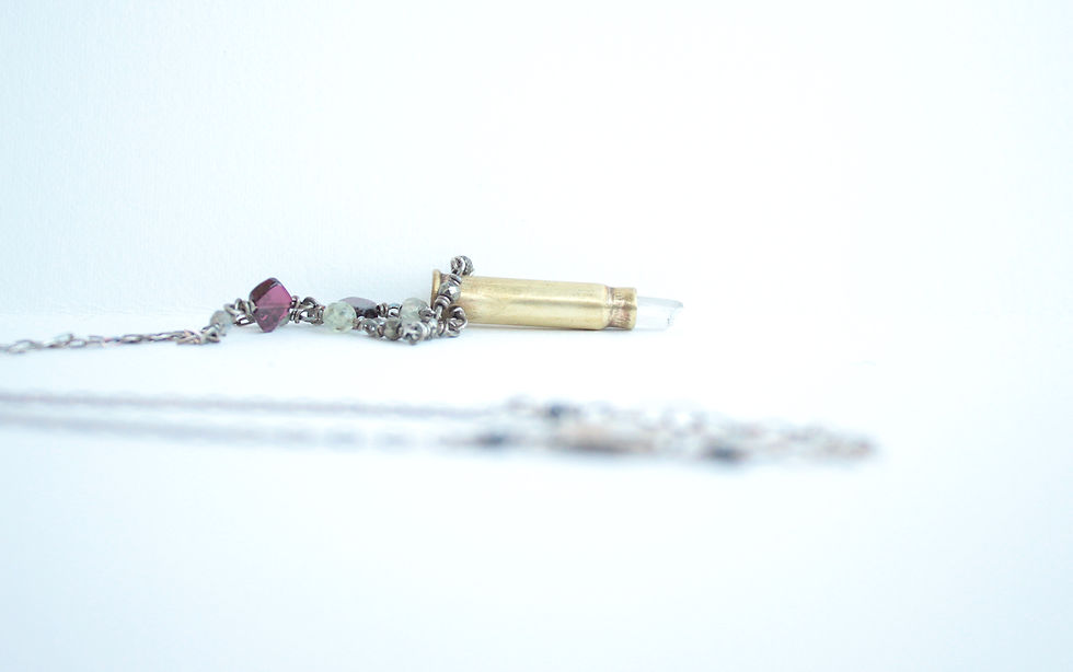Thumbnail: Casing Impacted Crystal & Garnet Necklace