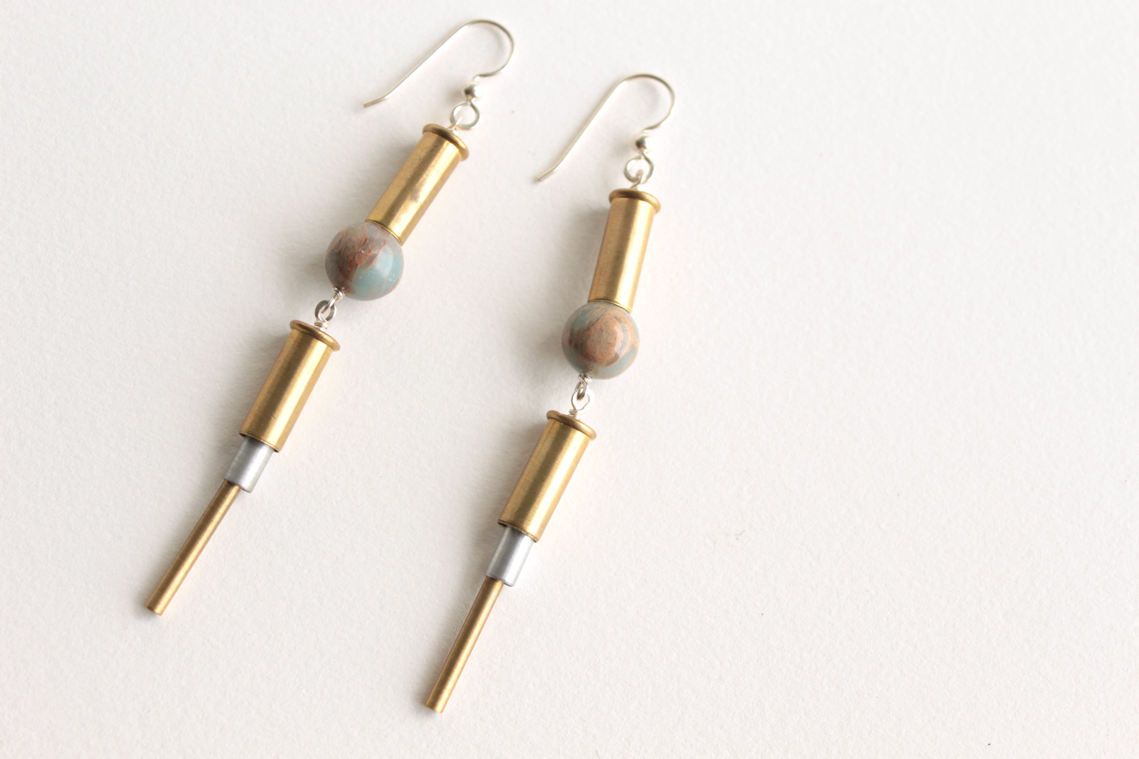 African Opal Bottomed Casing Earrings