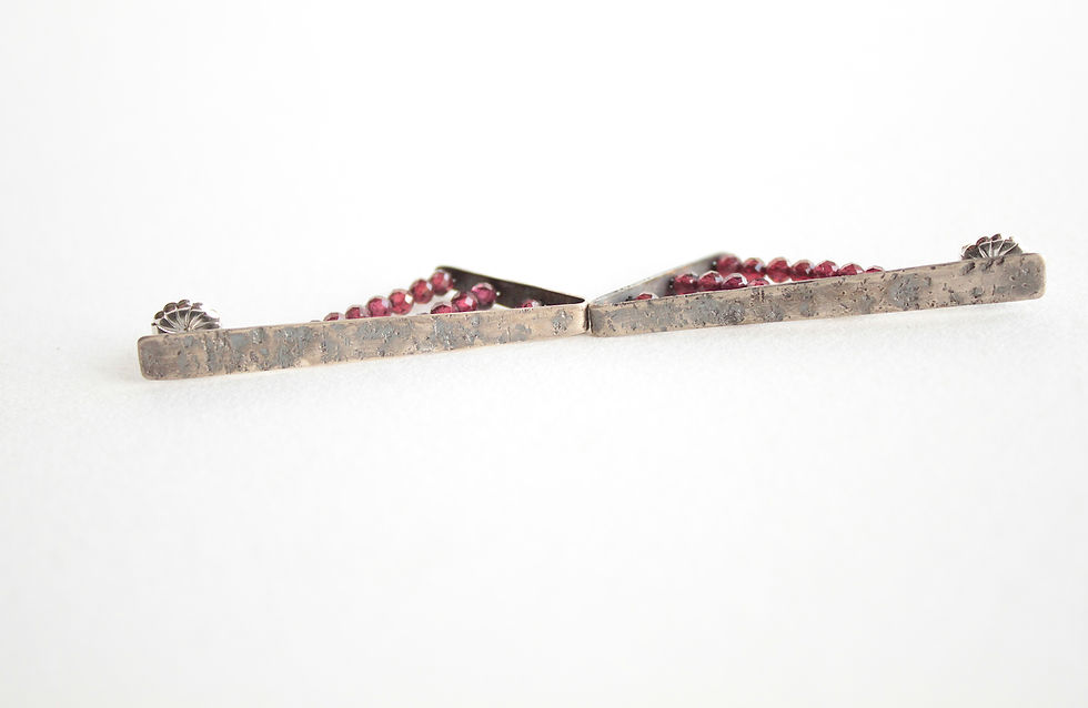 Thumbnail: Arched Celestial Garnet Tab Earrings