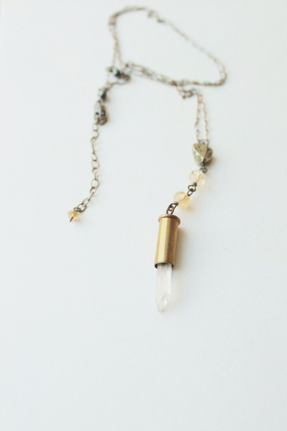 Thumbnail: Impacted Crystal Y Citrine Necklace