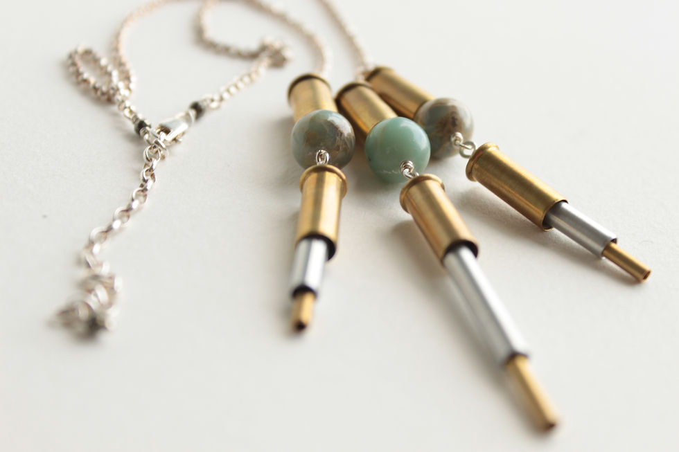 Thumbnail: African Opal Bottomed Casing Fringe Necklace