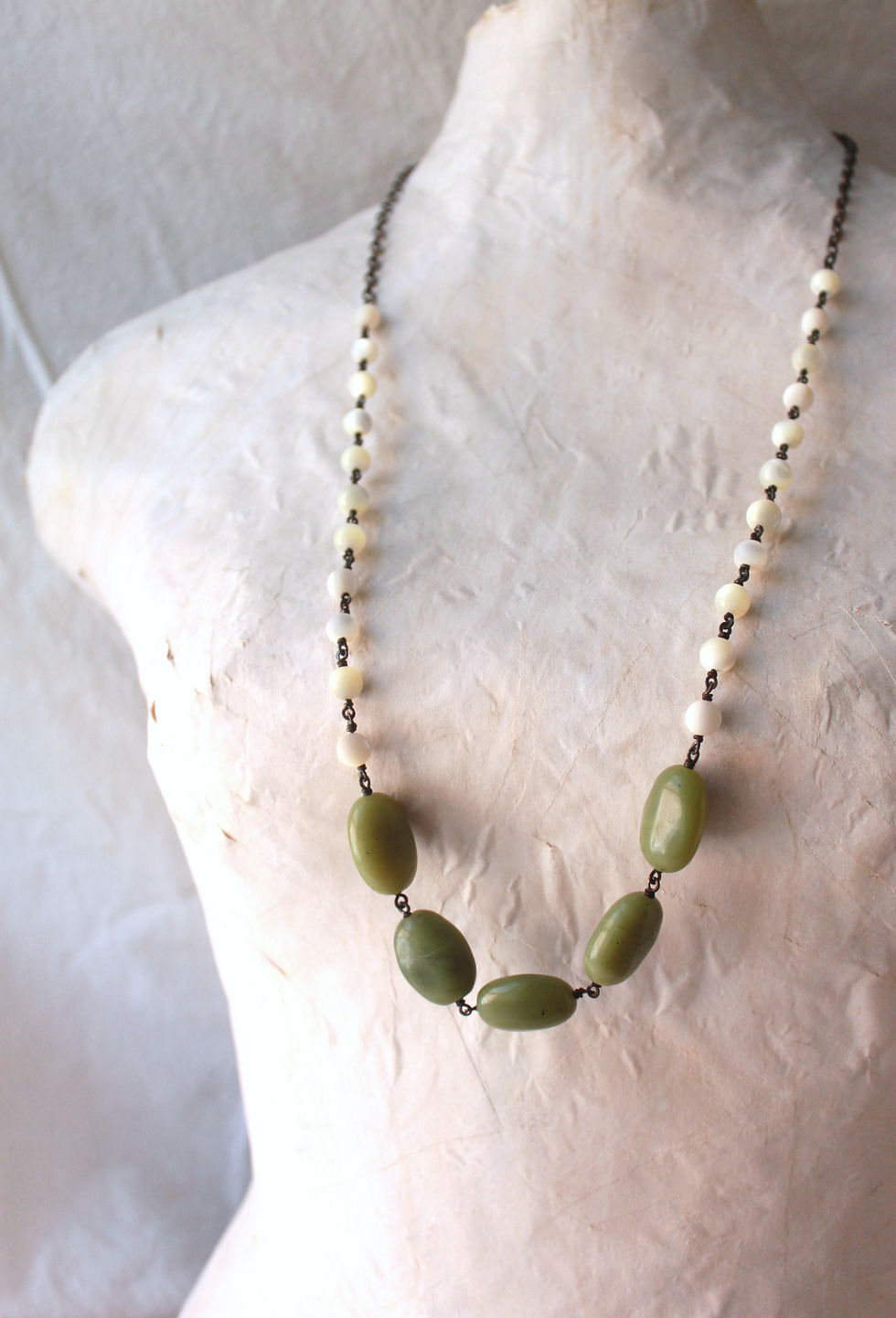 Thumbnail: Mother of Pearl & Jade on Copper