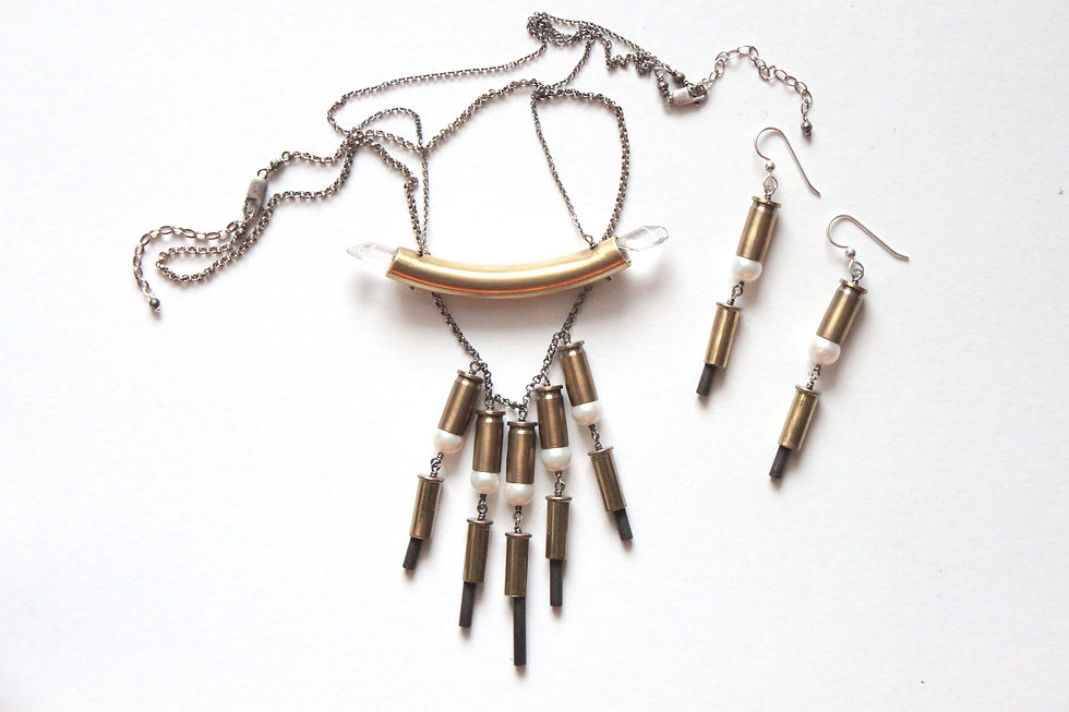 Thumbnail: Pearl Bottomed Casing Fringe Necklace
