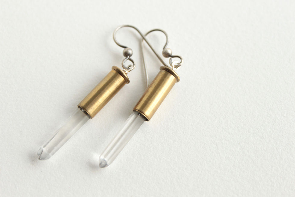 Thumbnail: Simple Impacted Crystal Earrings