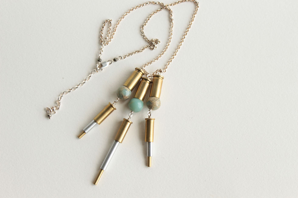 Thumbnail: African Opal Bottomed Casing Fringe Necklace