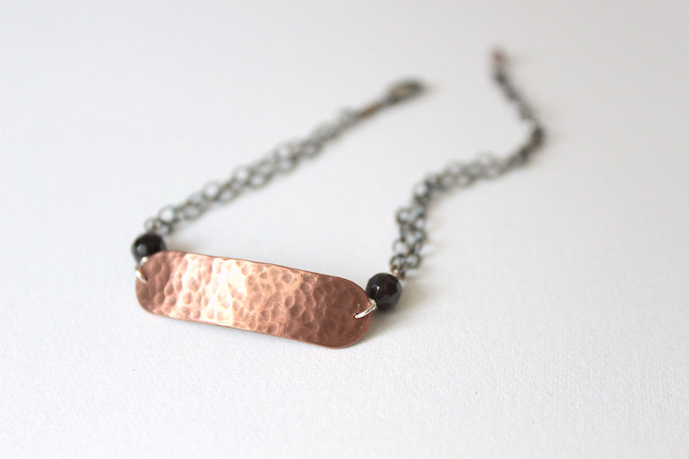 Thumbnail: Hammered Copper Tab Bracelet