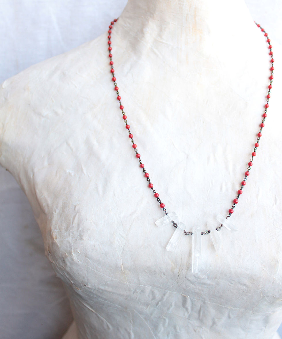 Thumbnail: Crystal Points on Red Coral