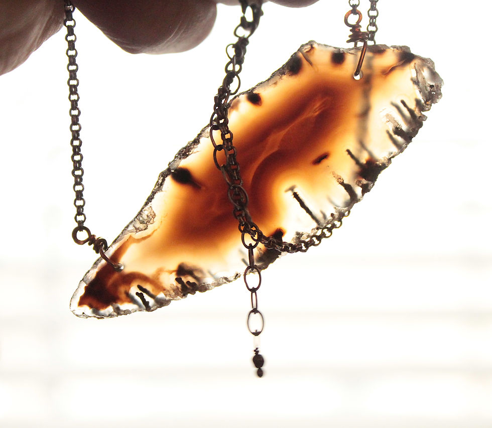 Thumbnail: Smoky Agate Slice Amulet