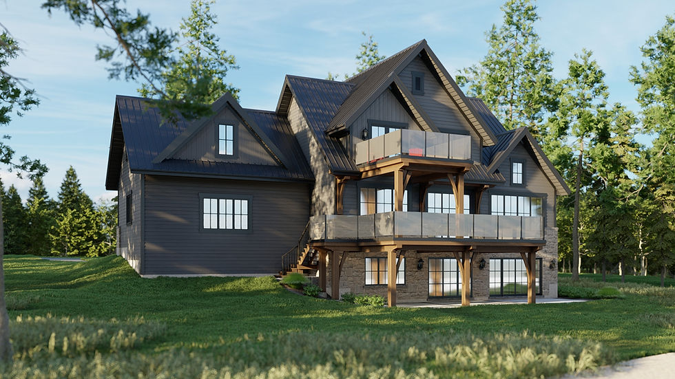 Modern Craftsman Cottage Lake Elevation