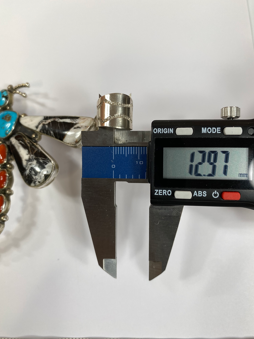 Thumbnail: White Buffalo - Coral - Turquoise & Sterling Silver Dragonfly Pendant