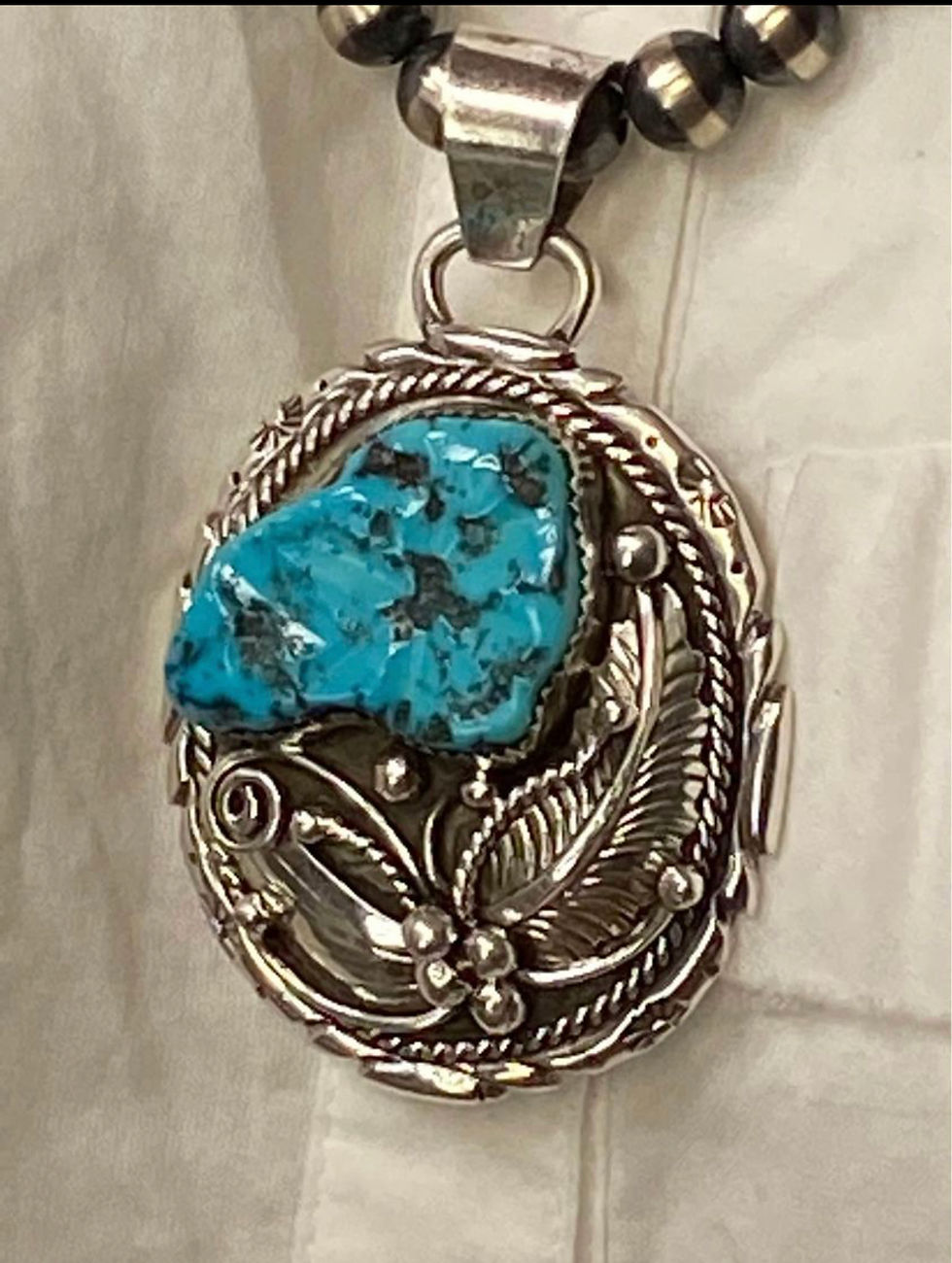 Thumbnail: Traditional Navajo "Sleeping Beauty" & Sterling Silver Pendant
