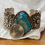 Thumbnail: Kingman Turquoise & Sterling Silver Repousse Floral Design Cuff