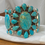 Thumbnail: "MONA LISA" Turquoise Triple Cluster & Sterling Silver Cuff