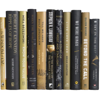 Collection of books in gold and black