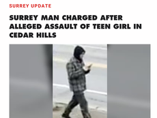 A 28-year-old man has been charged with assault and forcible confinement after allegedly grabbing a teenage girl from behind in Surrey’s Cedar Hills neighbourhood last month.