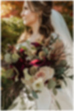 Bridal Portrait with Unique Red and Purple Bridal Bouquet