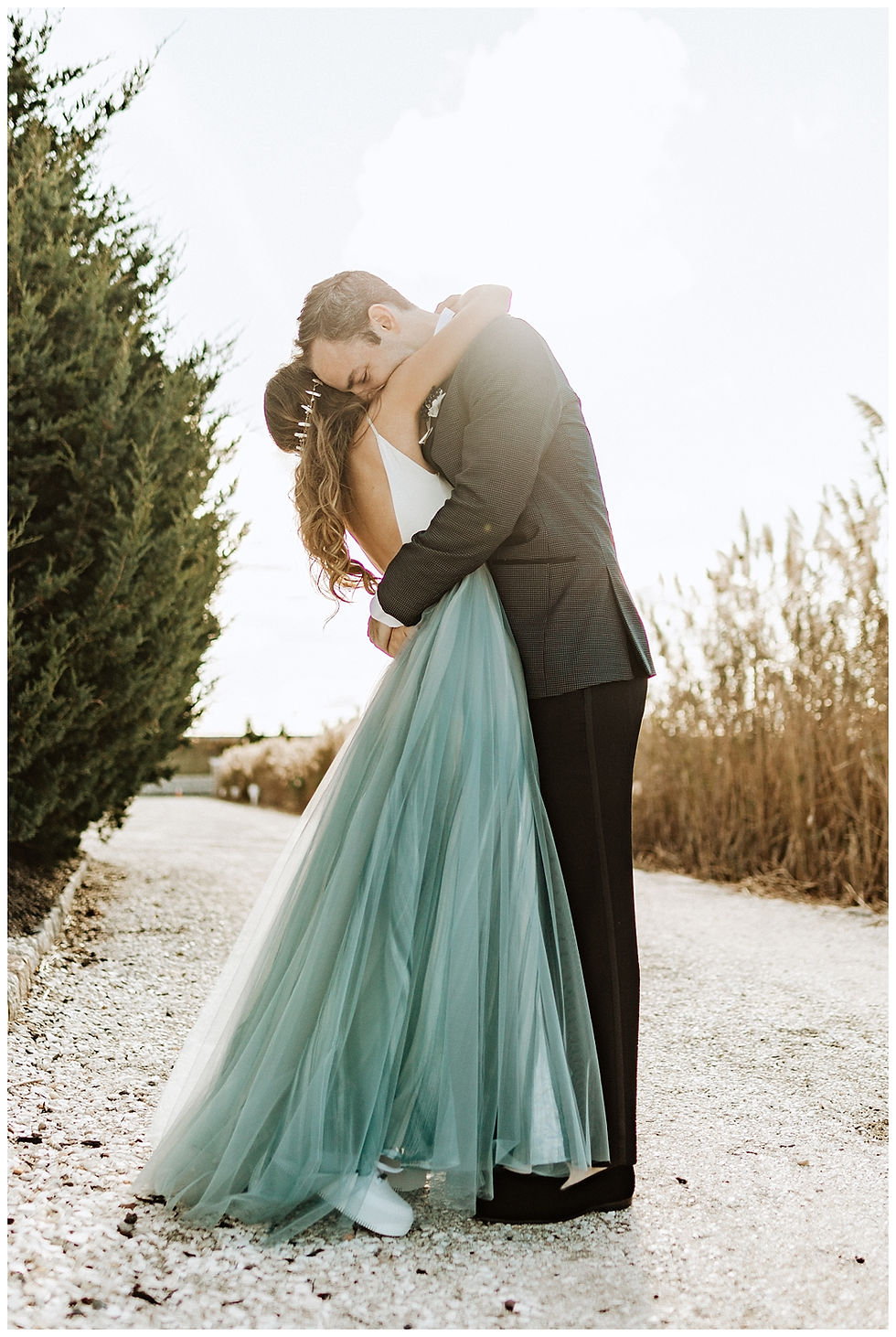 Beachy Sunset Bride & Groom Portraits