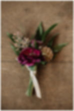 Groom's Unique Dark Purple Magenta Boutonniere
