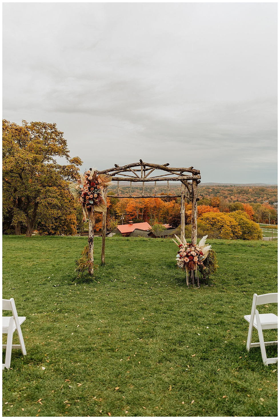 Autumn Red Maple Vineyard NY Wedding - Sara Fitz Co