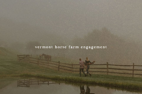Misty Autumn Horse Farm Engagement in Dorset, Vermont