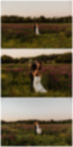 Bride & Groom Flower Field Couples Wedding Day Sunset Portraits at Johnsons Locust Hall Farm, NJ - Photos by Sara Fitz Co