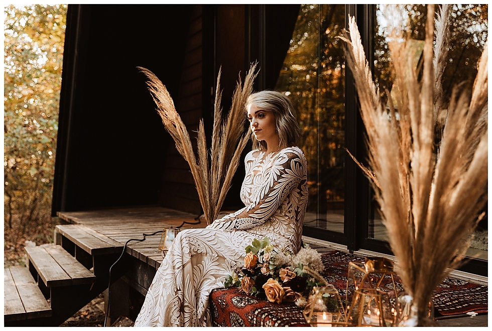 Boho Autumn Bridal Portraits, Rue De Seine Wedding Dress