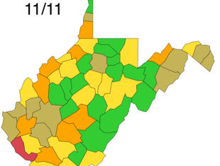 Logan Yellow, Mingo Still Red According to WV DHHR Map