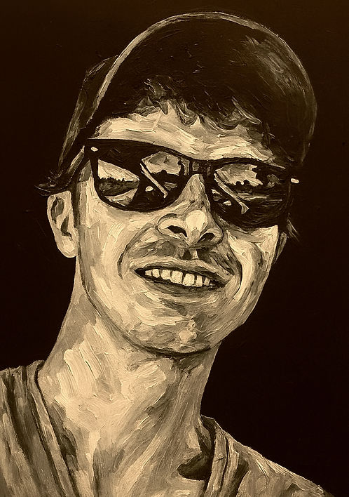 Autoportrait peinture sur toile