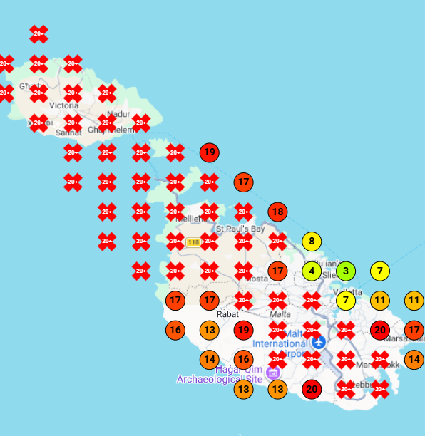 Before: Malta plumber ranked position 20 or worse across the area on Google Maps