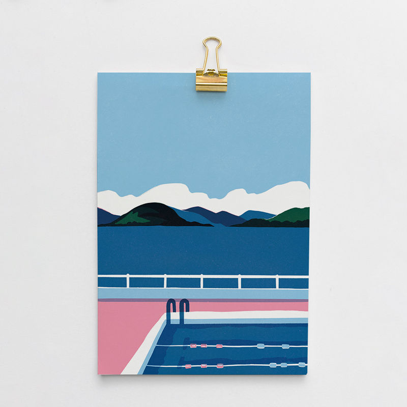 Thumbnail: Gourock Outdoor Pool | landscape art print