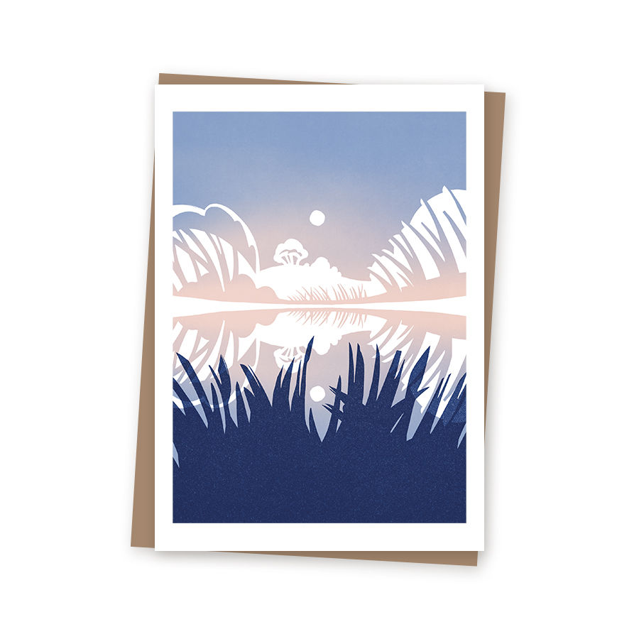 Winter moon | peaceful river art print