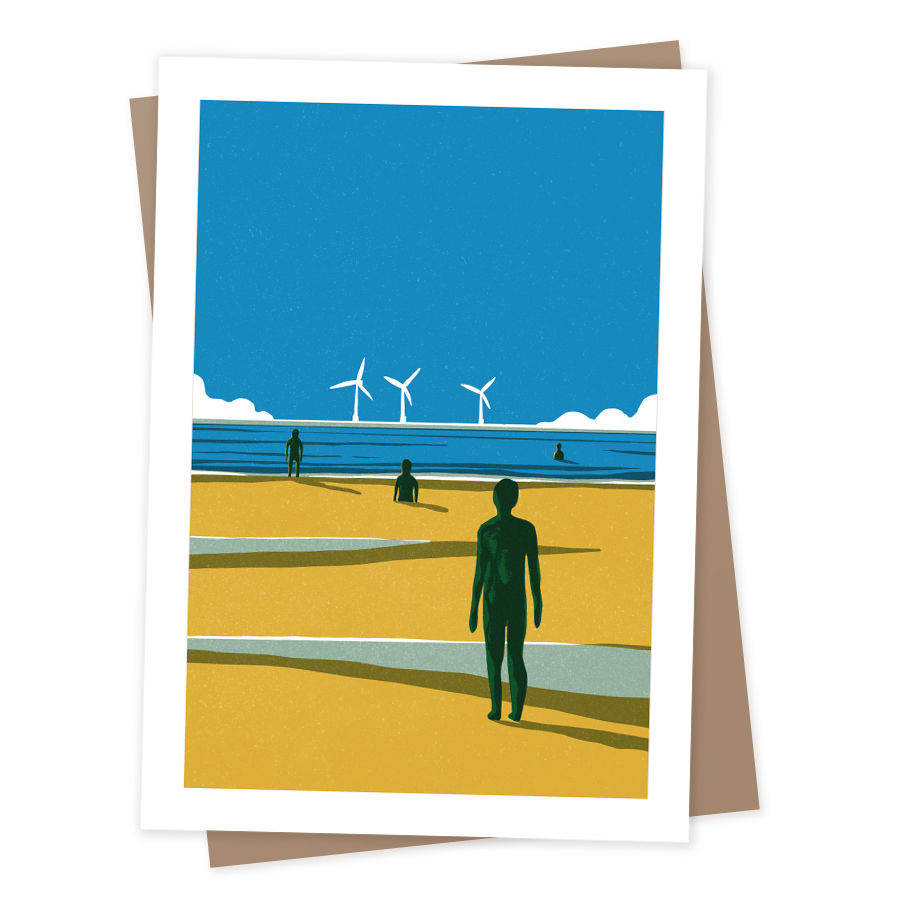 Thumbnail: Crosby, Another Place | seaside travel poster art print