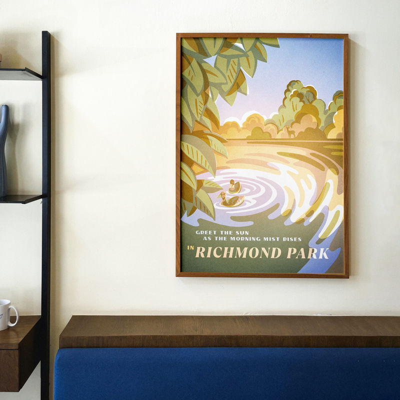 Thumbnail: Richmond Park Ducks | retro-style travel poster art print