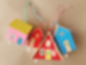 Handmade little houses baubles 