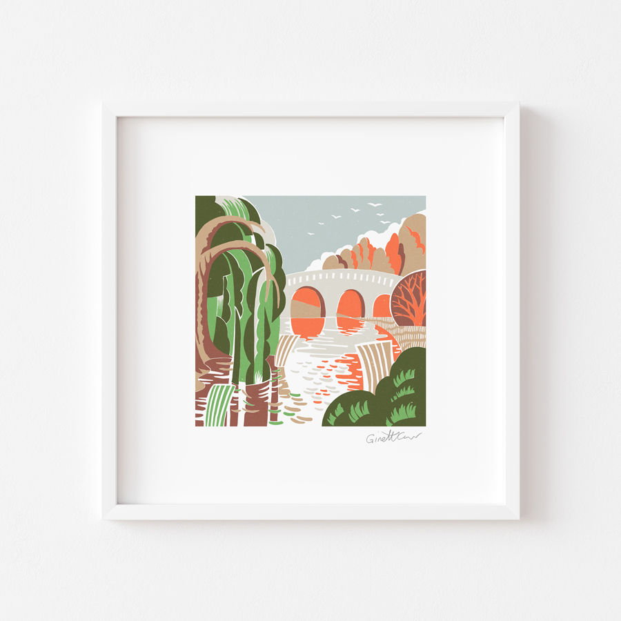 Thumbnail: Autumn Bridge Along the Thames | landscape art print