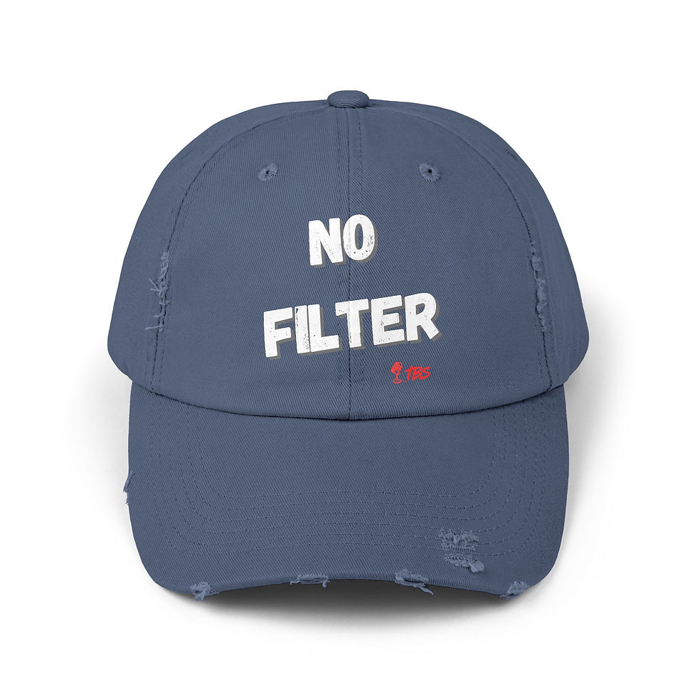 Thumbnail: No Filter Unisex Distressed Cap - Trendy Adjustable Hat for Casual Style