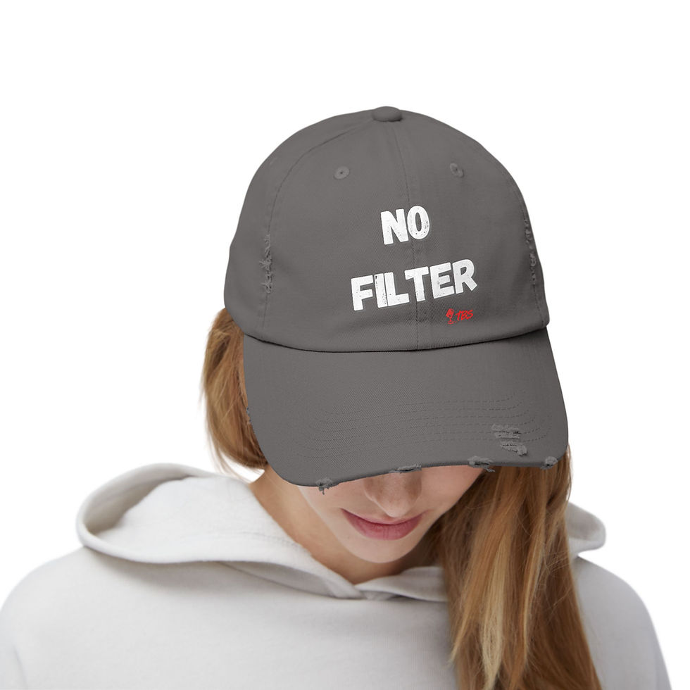 Thumbnail: No Filter Unisex Distressed Cap - Trendy Adjustable Hat for Casual Style