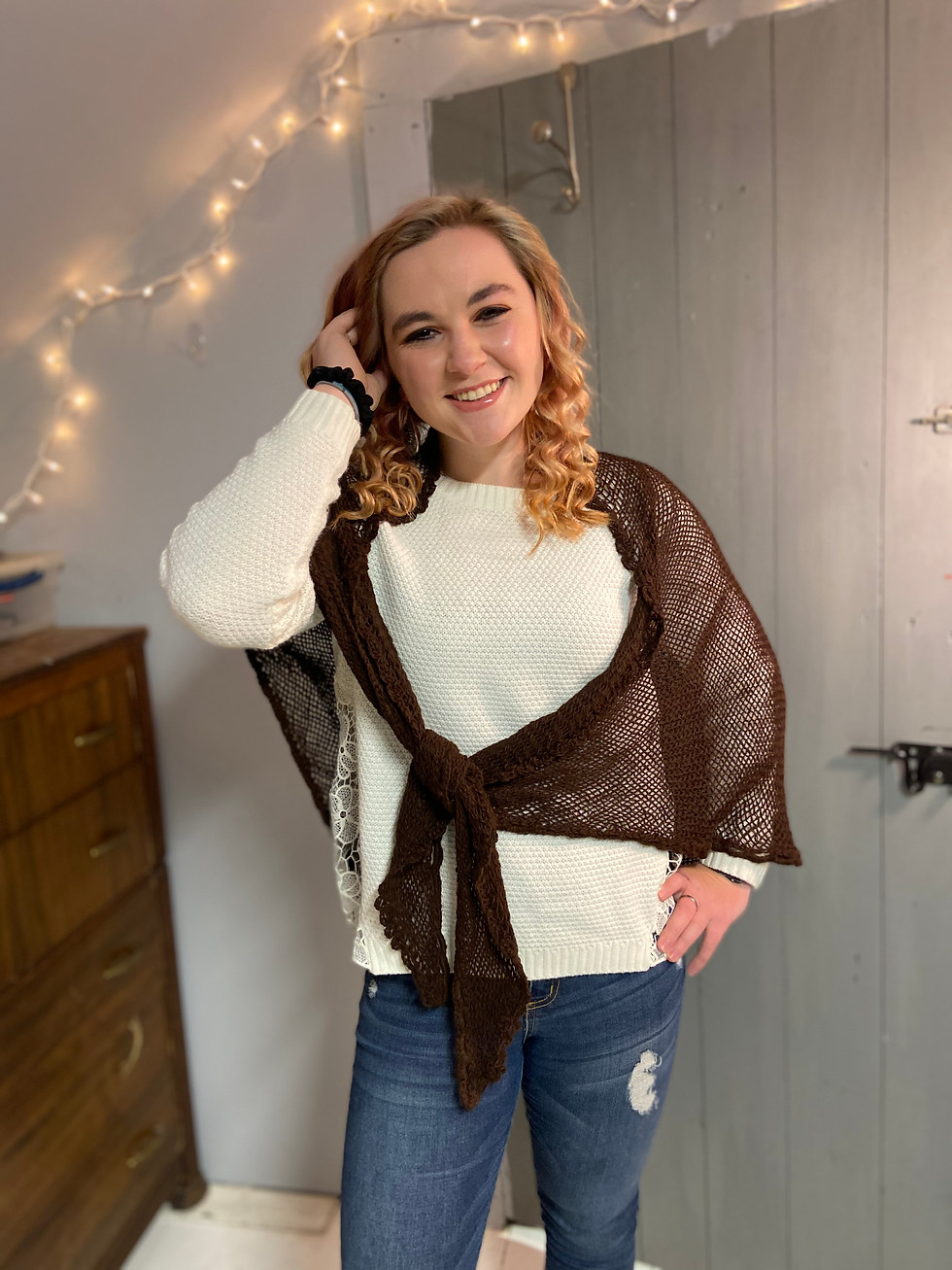 Thumbnail: copy of Flowing Alpaca Shawl