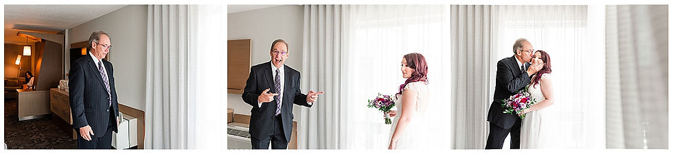 Dad seeing daughter for the first time first look Andalusia PA wedding