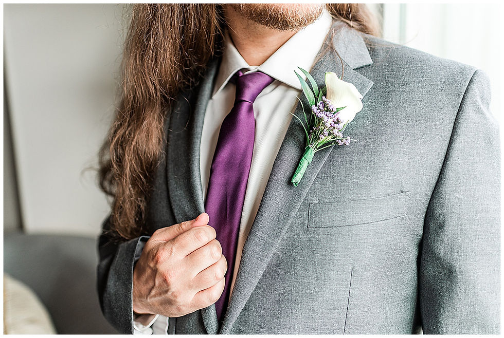 Groom getting ready with father of the groom Long hair Groom Andalusia PA wedding hotel