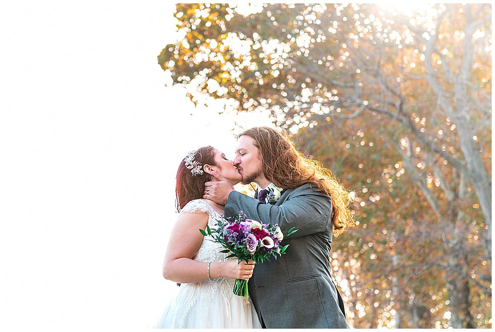 first look at bristol Warf Andalusia PA wedding park long hair groom purple hair heavy metal