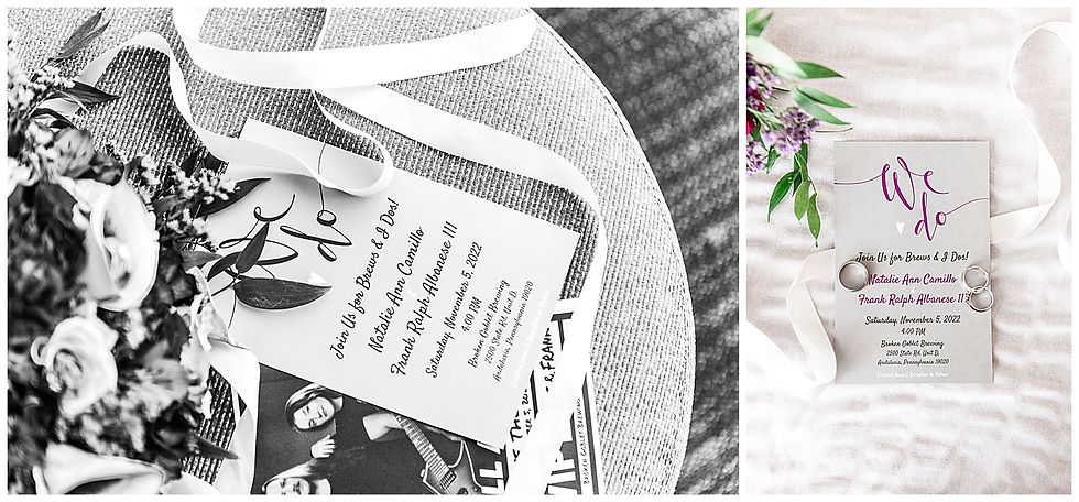 Wedding Invitation Purple gray We do invite with flowers and rings