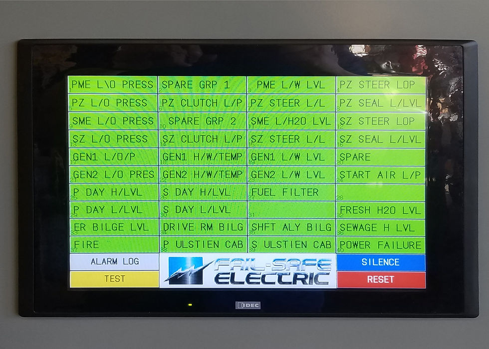 Close-up view of a modern control panel with touchscreen interface and IoT modules