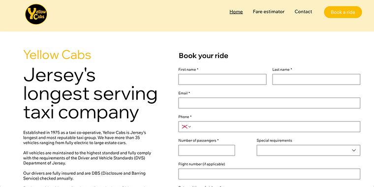 Yellow cabs new homepage.png